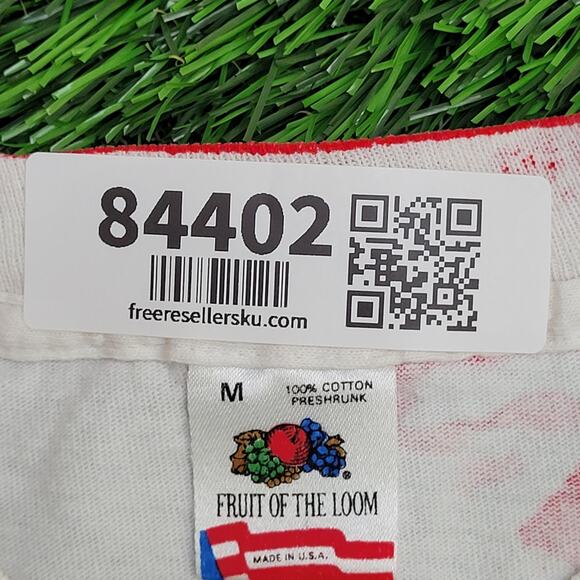 Vintage 80s American Flag AOP Shirt Womens Medium 18x26 USA - Picture 8 of 13